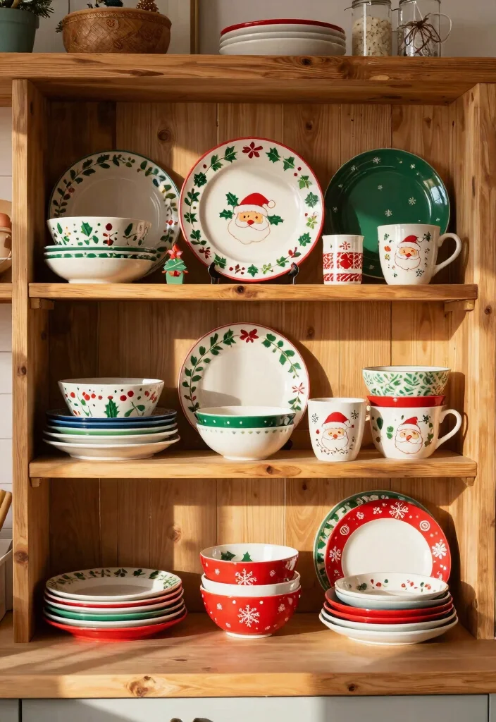10 Christmas Kitchen Decor Ideas for Festive Warmth 3. Holiday Themed Dishware 0