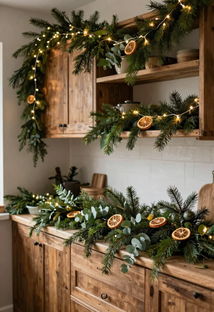 10 Christmas Kitchen Decor Ideas for Festive Warmth 4. Rustic Garland Accents 0