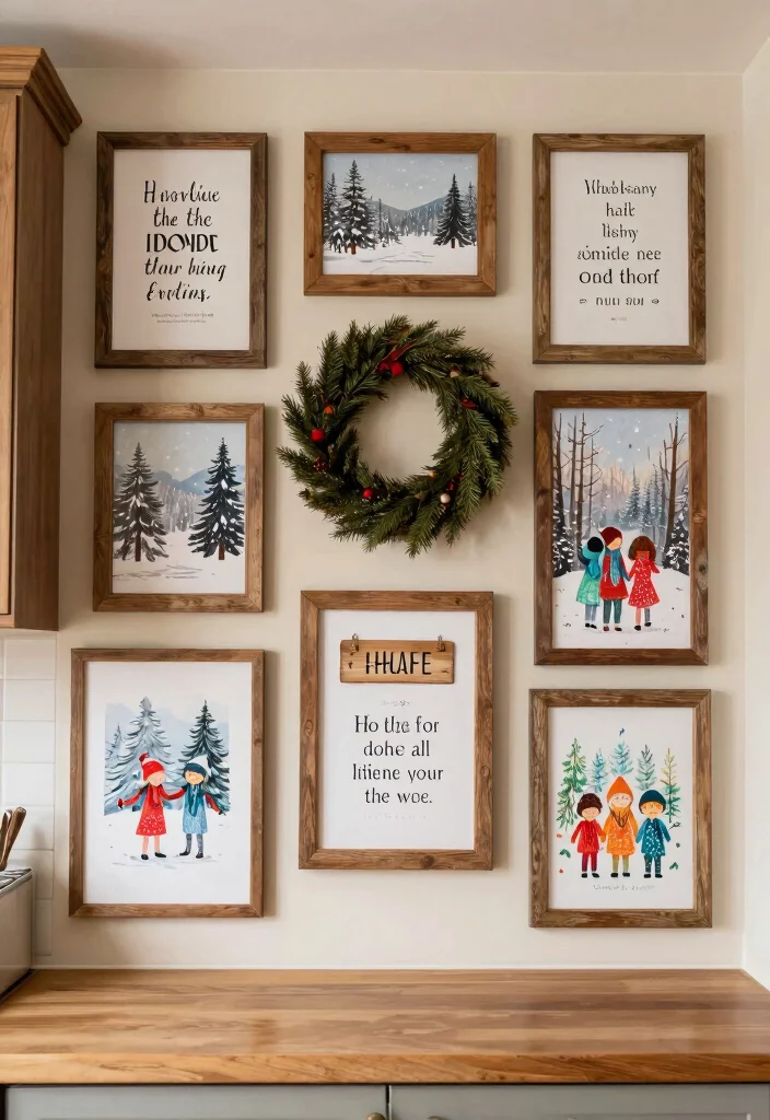 10 Christmas Kitchen Decor Ideas for Festive Warmth 7. Charming Wall Art 0