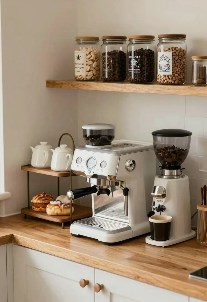 10 Coffee Corner Ideas for Kitchens of Any Size 9. Functional Coffee Bar Setup 0