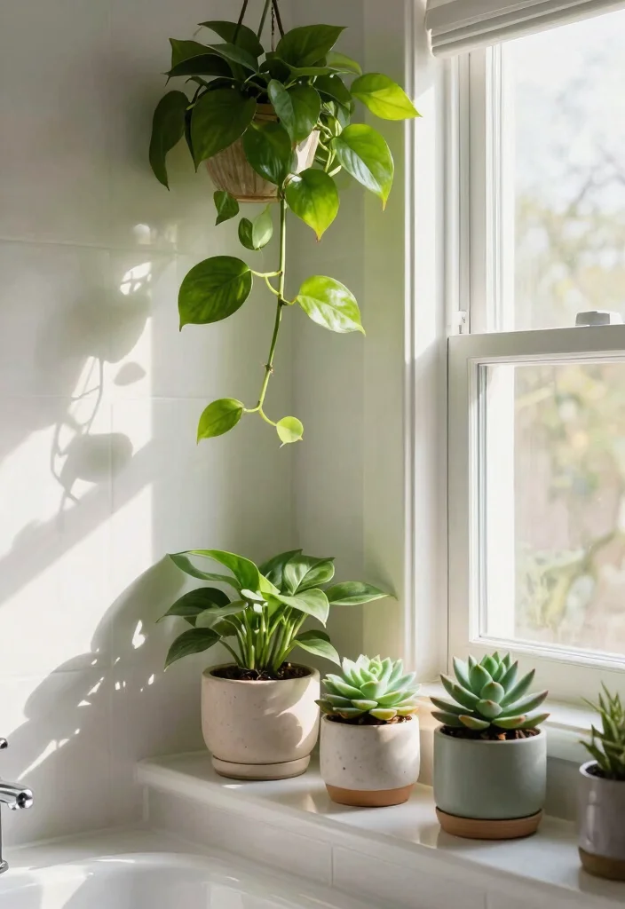 10 College Bathroom Ideas for Small Shared Spaces 3. Nature Inspired Decor 0