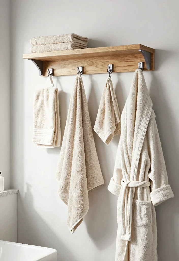 10 College Bathroom Ideas for Small Shared Spaces 5. Space Saving Hooks and Racks 0