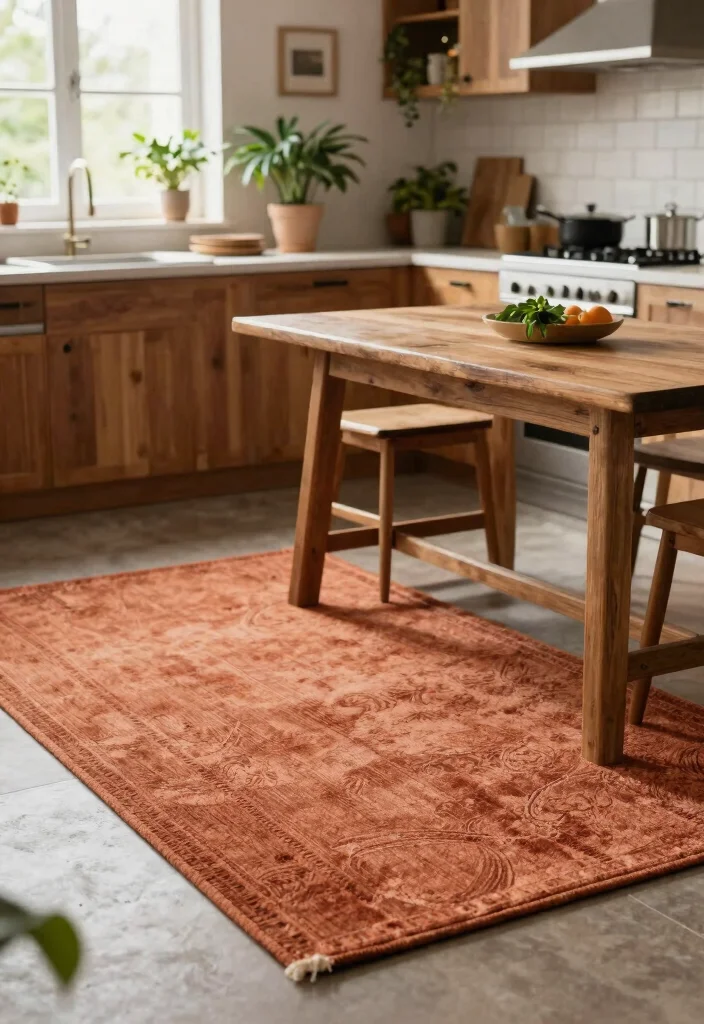 10 Kitchen Carpet Ideas for Warm Underfoot Comfort 9. Earthy Tones for a Cozy Feel 0