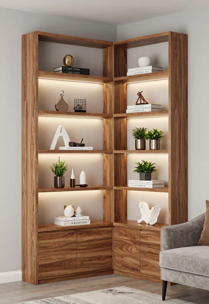 10 Living Room Corner Shelf Ideas for Display and Storage 5. Customized Built In Shelves 0