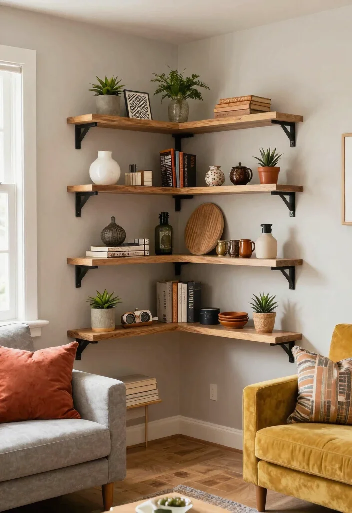 10 Living Room Corner Shelf Ideas for Display and Storage Conclusion 0