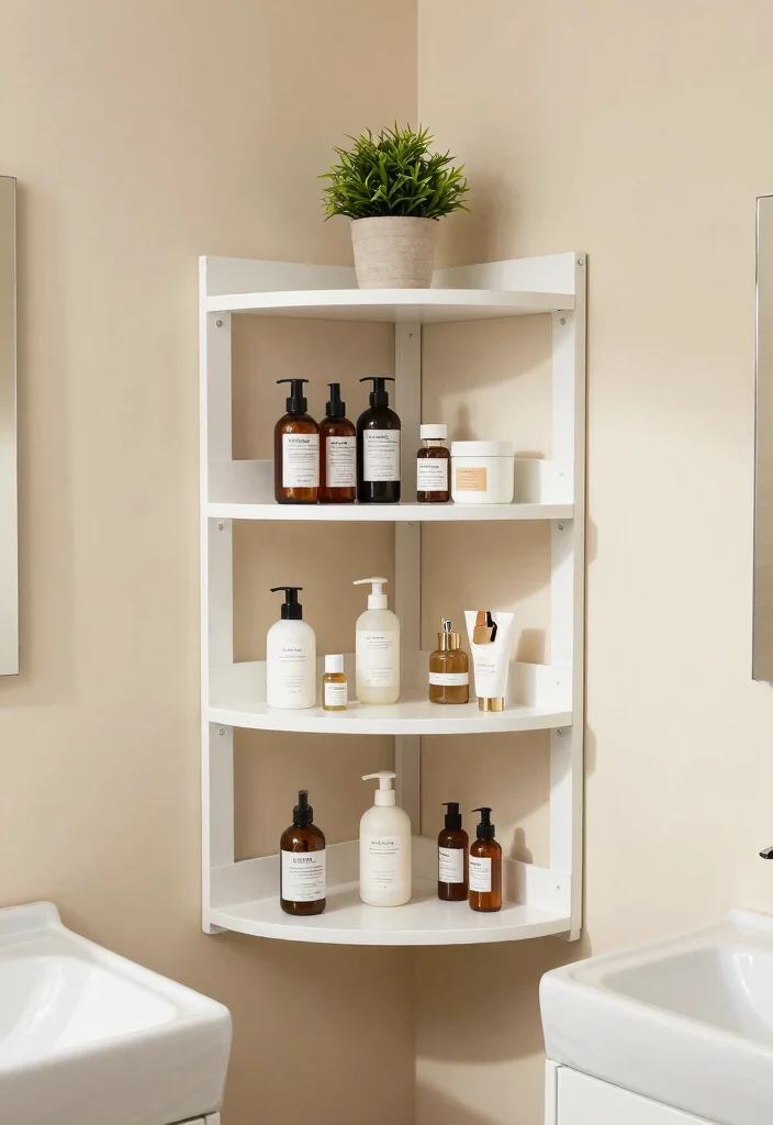 10 Simple Small Bathroom Ideas with Clean Functional Design 4. Creative Use of Corners 0