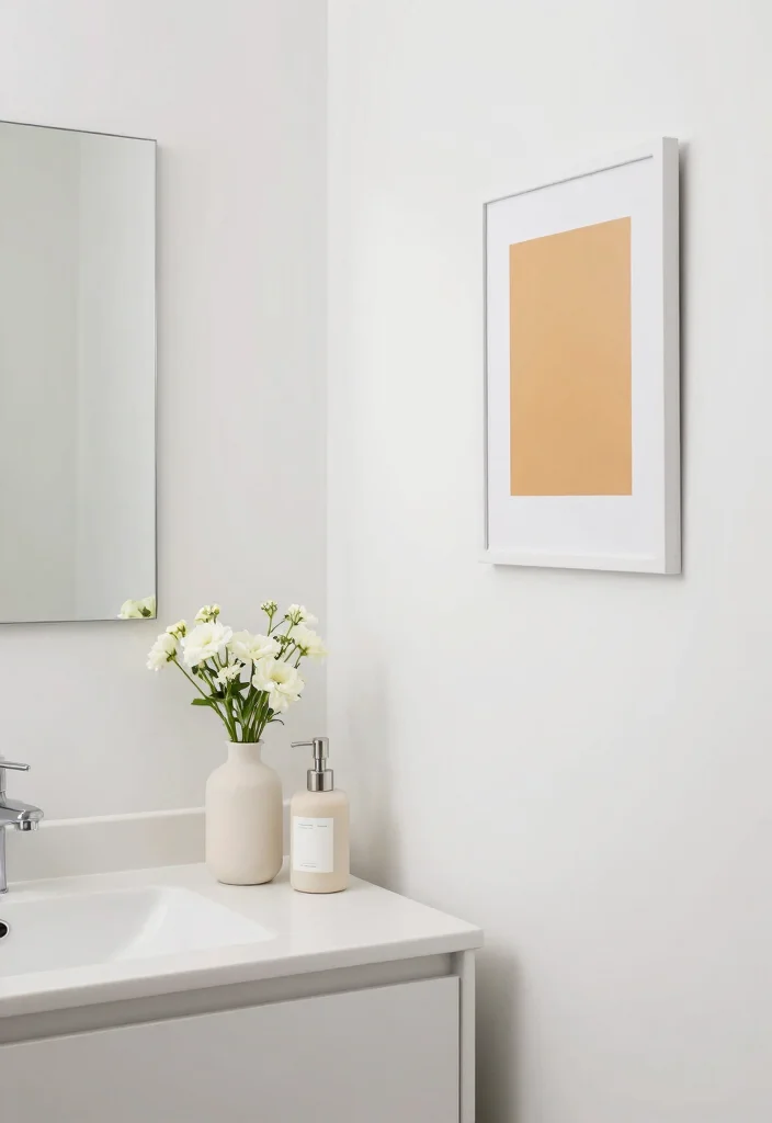 10 Simple Small Bathroom Ideas with Clean Functional Design 8. Minimalist Decor Accents 0