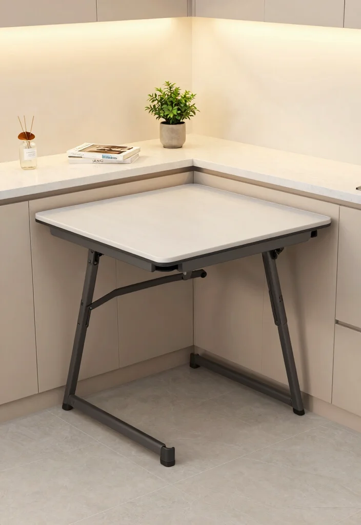 10 Small Kitchen Table Ideas That Save Space 10. Square Folding Table 0
