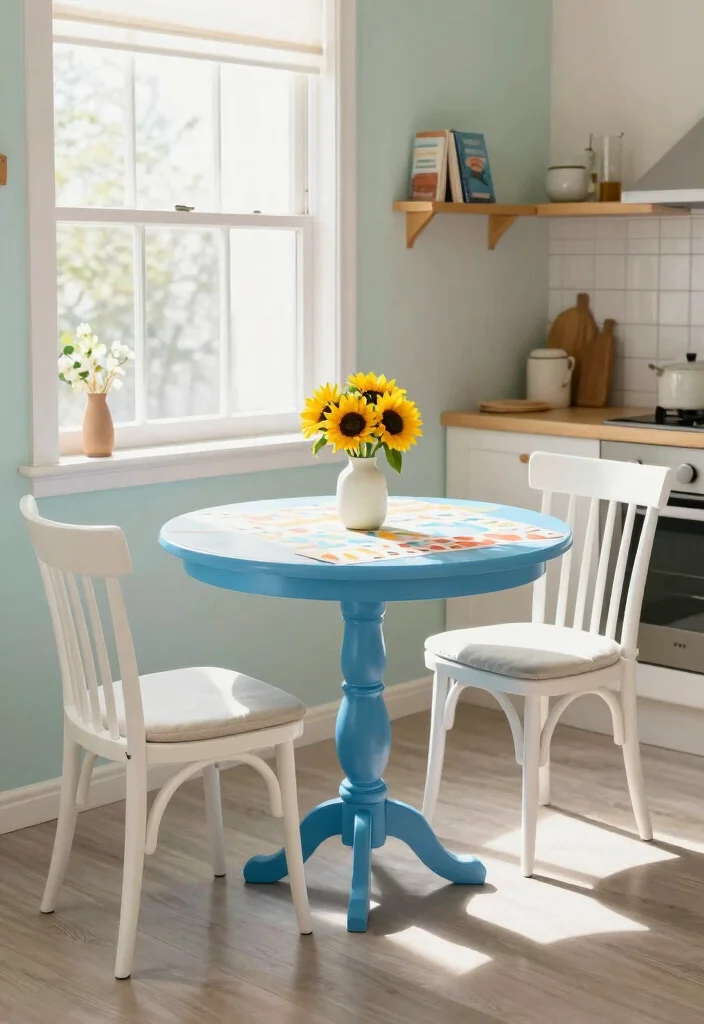 10 Small Kitchen Table Ideas That Save Space 2. Round Bistro Table 0