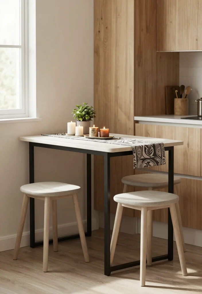 10 Small Kitchen Table Ideas That Save Space 8. Console Table Dining Option 0