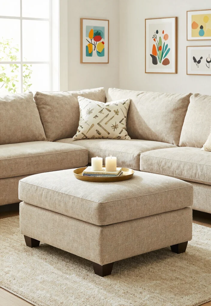 10 Small Living Room Sofa Ideas That Fit Comfortably 10. Fabric Sofa with Lift top Ottoman 0