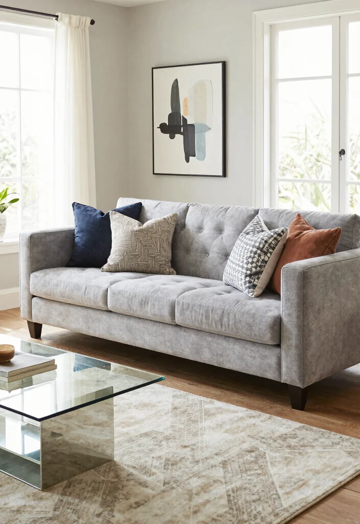 10 Small Living Room Sofa Ideas That Fit Comfortably 9. Tufted Sofa for Cozy Elegance 0