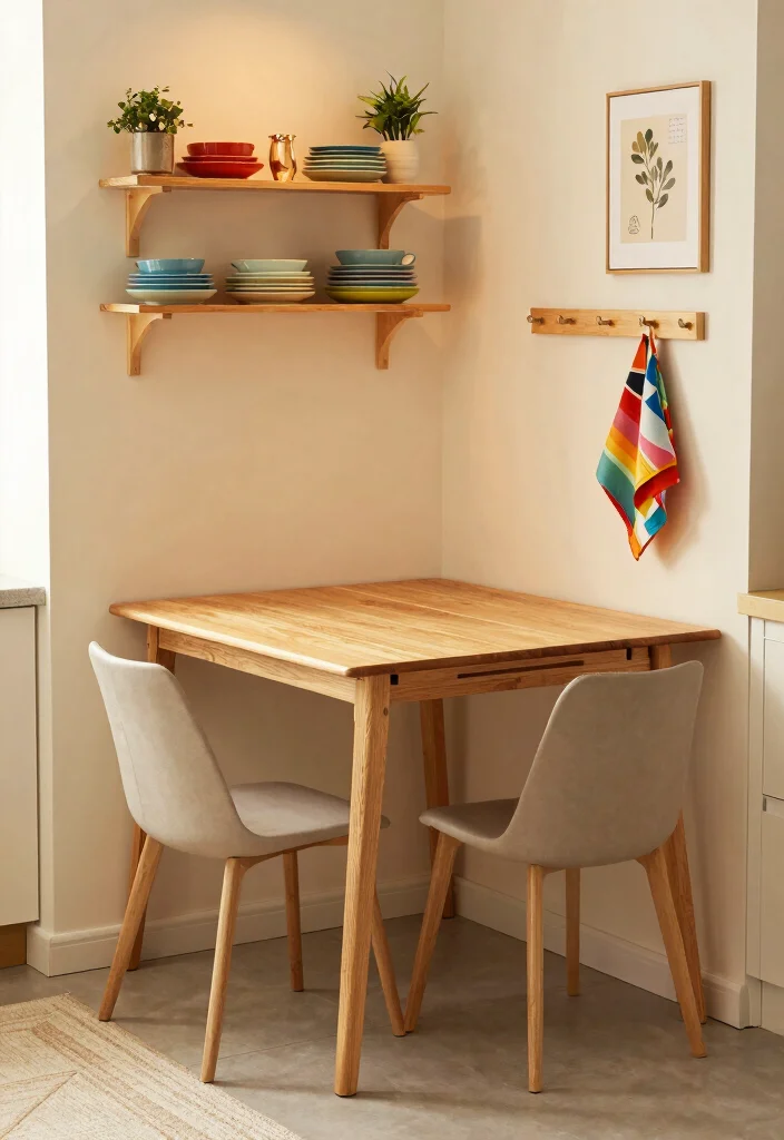 10 Small Space Kitchen Table Ideas That Fit Well 1. Folding Table Design 0