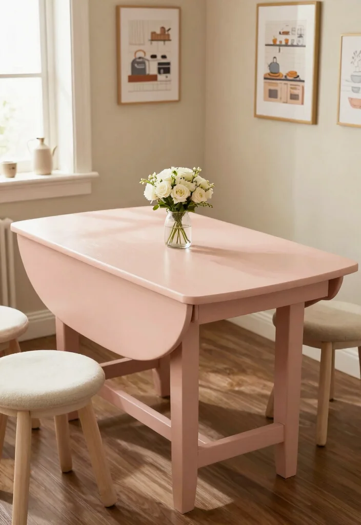 10 Small Space Kitchen Table Ideas That Fit Well 2. Drop Leaf Table 0