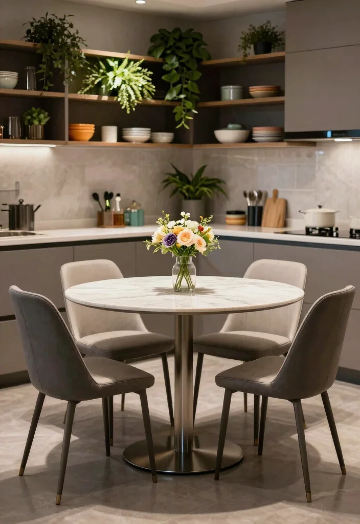 10 Small Space Kitchen Table Ideas That Fit Well 3. Round Bistro Table 0