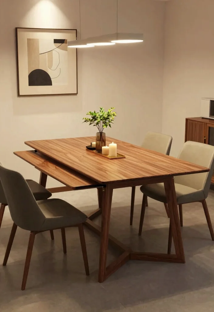 10 Small Space Kitchen Table Ideas That Fit Well 5. Extendable Dining Table 0