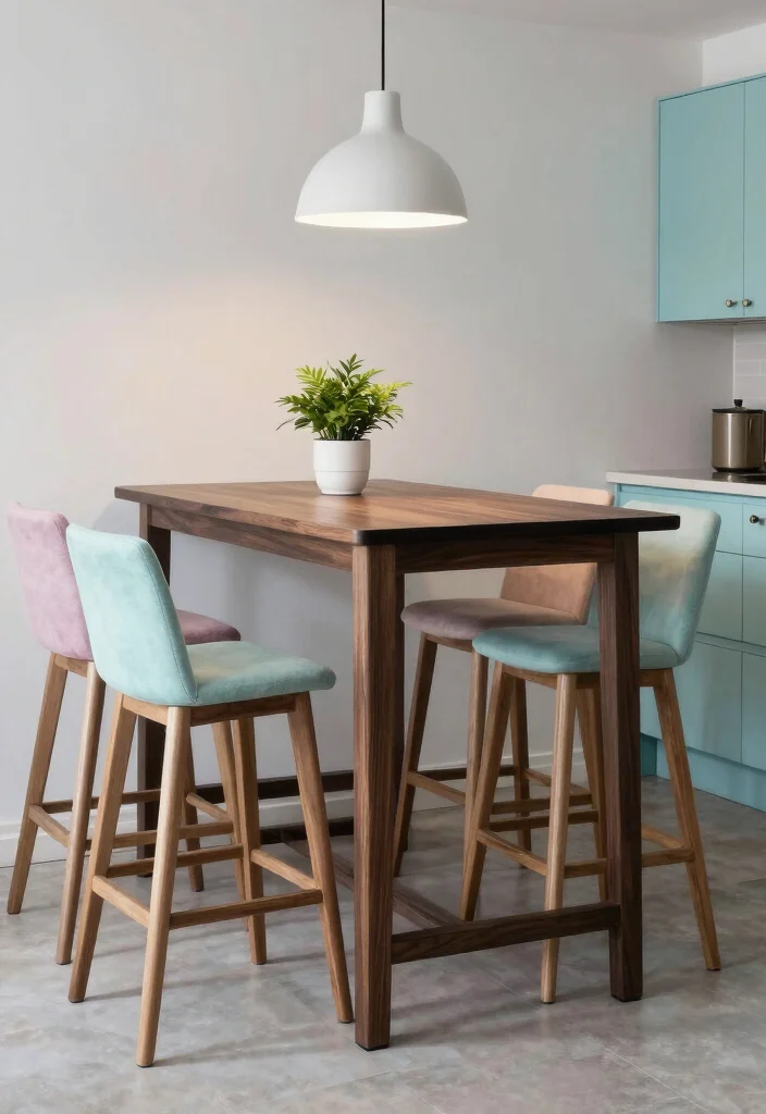 10 Small Space Kitchen Table Ideas That Fit Well 7. Compact High Table 0