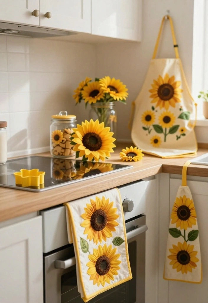 10 Sunflower Kitchen Decor Ideas for Cheerful Color 3. Cheerful Kitchen Accessories 0