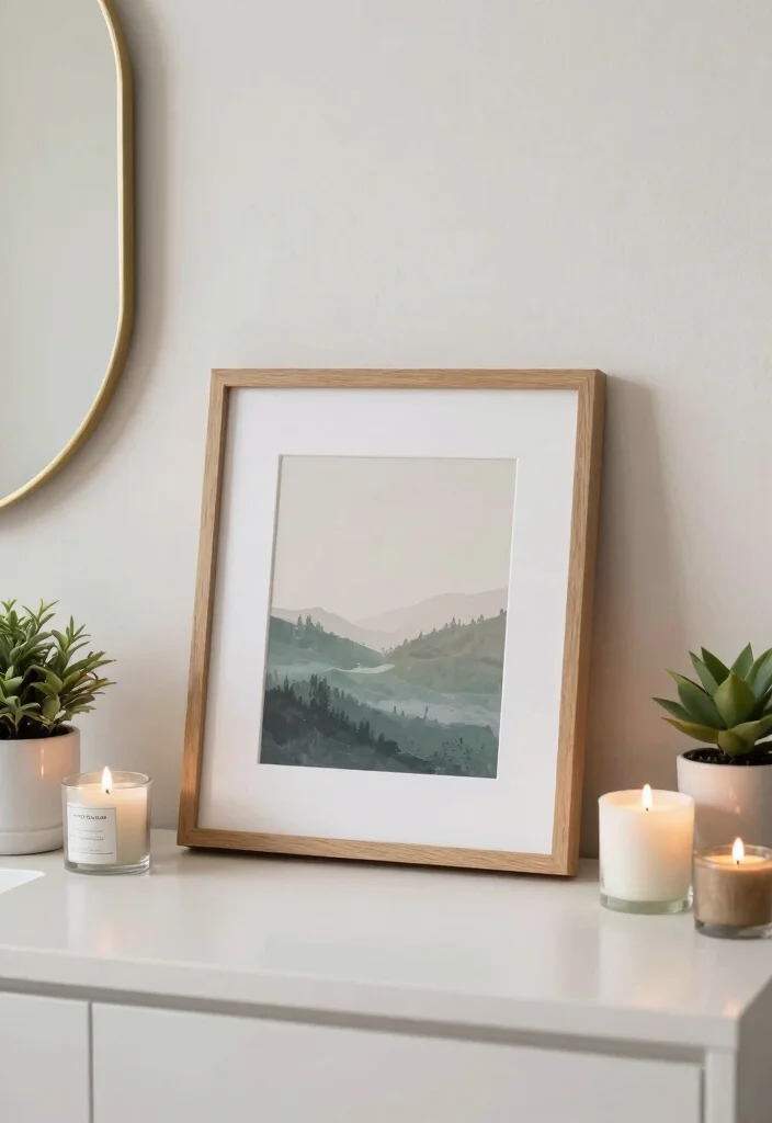 12 Bathroom Counter Ideas for Practical Everyday Styling 12. Personal Touches with Artwork 0