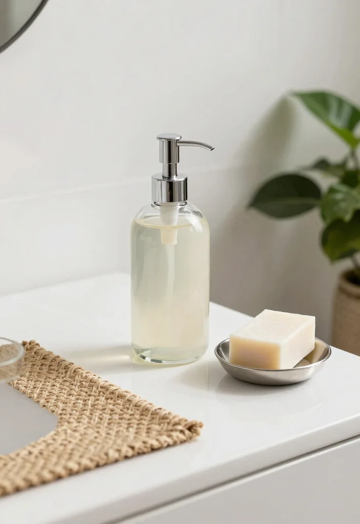 12 Bathroom Counter Ideas for Practical Everyday Styling 4. Sustainable Soap Dispensers 0
