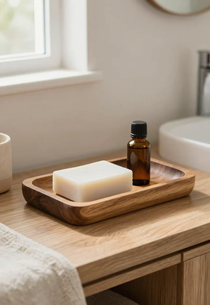 12 Bathroom Counter Ideas for Practical Everyday Styling 7. Natural Wooden Accents 0