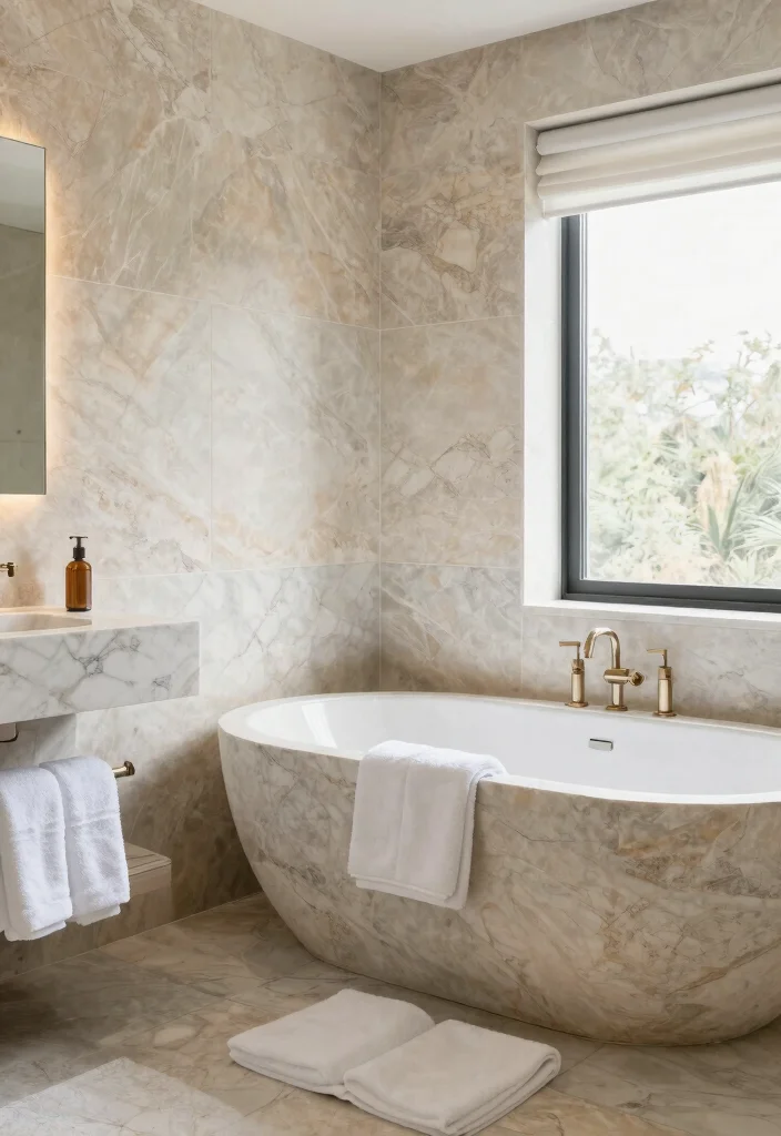 12 Bathroom Decoration Ideas for an Easy Style Refresh 5. Natural Stone Accents 0