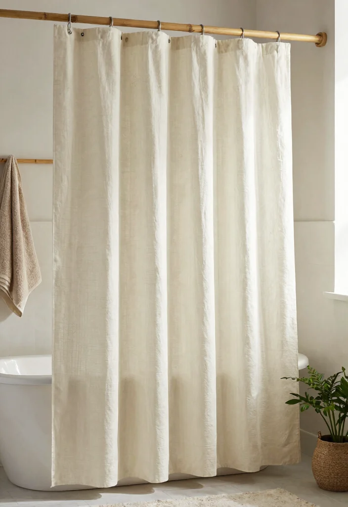 12 Bathroom Decoration Ideas for an Easy Style Refresh 6. Sustainable Shower Curtains 0