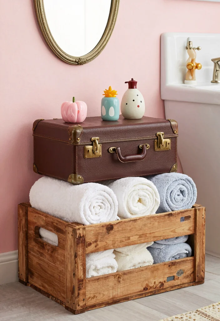 12 Bathroom Decoration Ideas for an Easy Style Refresh 7. Vintage Storage Solutions 0