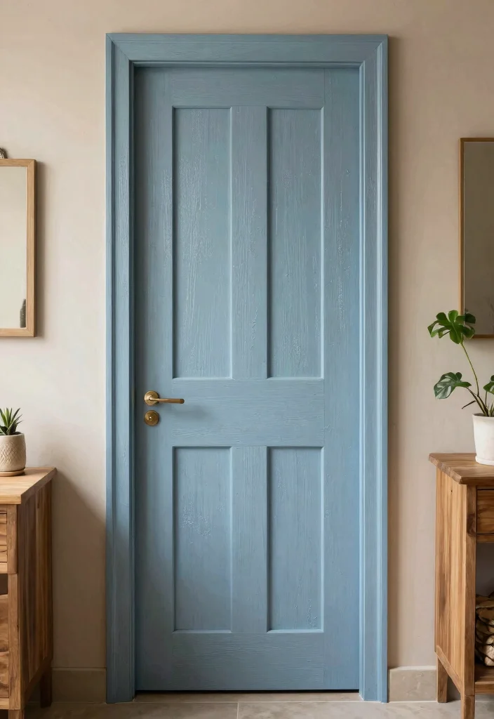 12 Bathroom Door Ideas for Better Flow and Privacy 6. Textured Panel Door for Visual Interest 0