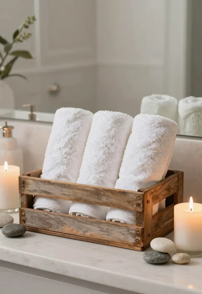 12 Bathroom Hand Towel Ideas for a Hotel Inspired Touch 5. Decorative Towel Displays 0