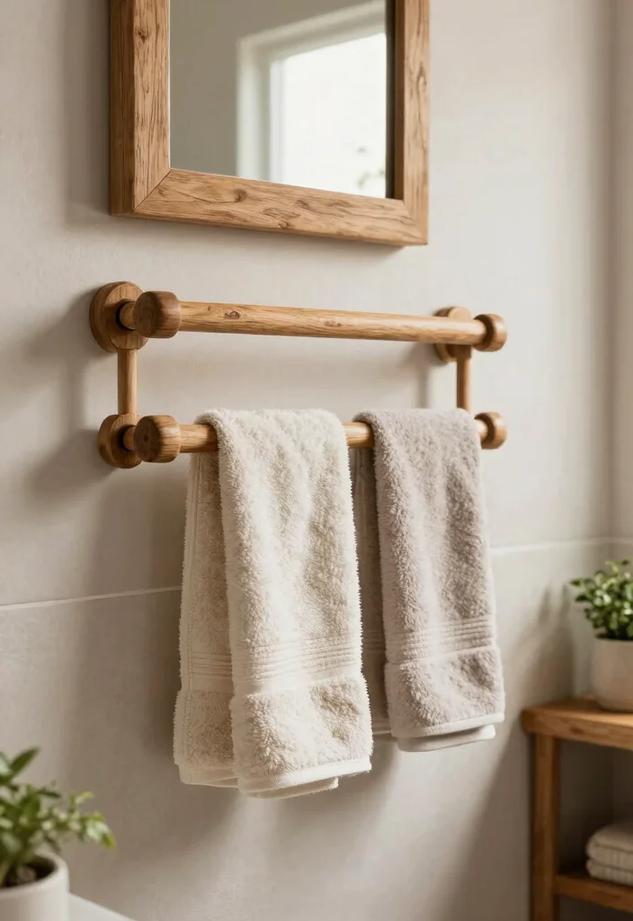 12 Bathroom Hardware Ideas to Instantly Update the Look 1. Wooden Towel Bars 0