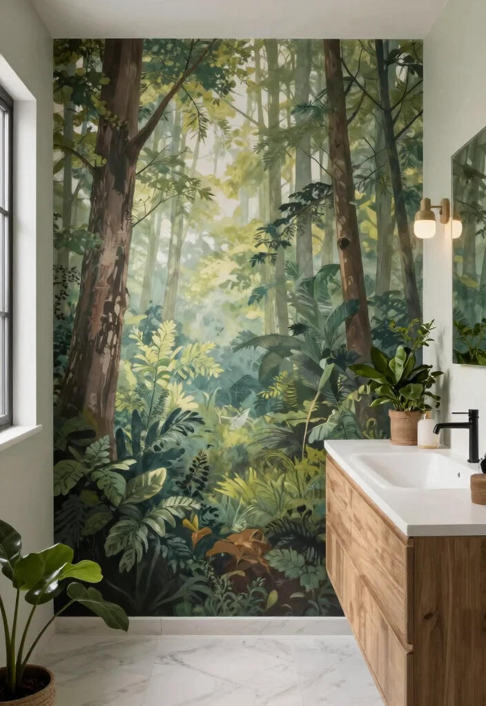12 Bathroom Mural Ideas for a Bold Artistic Statement 12. Nature Inspired Murals 0