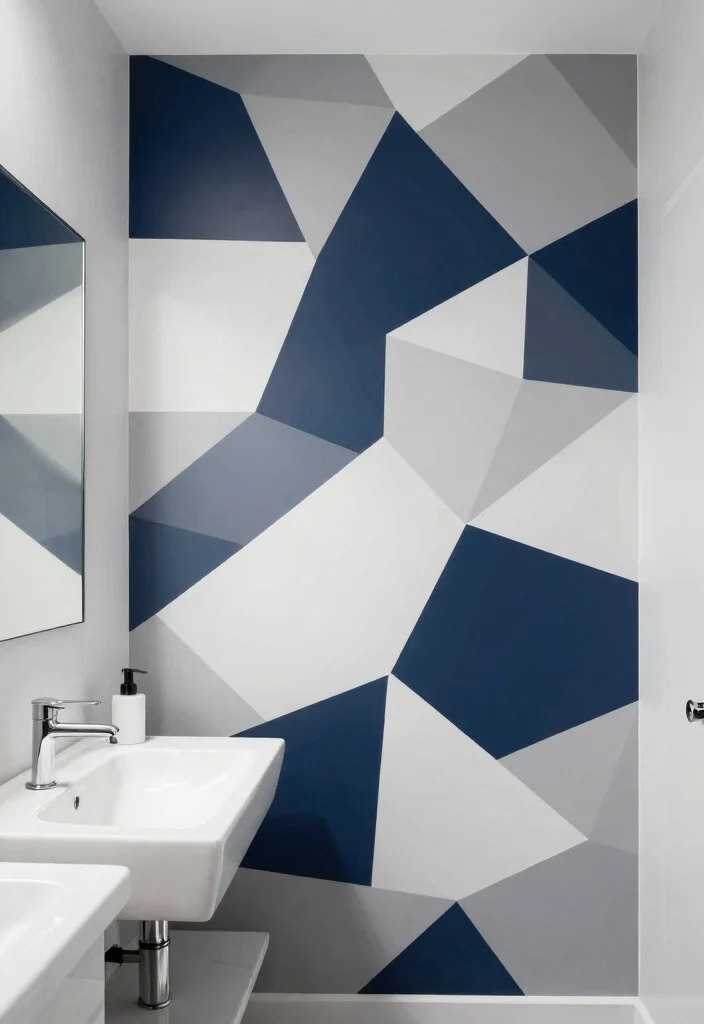 12 Bathroom Mural Ideas for a Bold Artistic Statement 3. Geometric Patterns 0