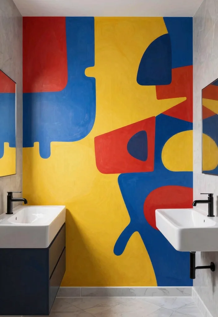 12 Bathroom Mural Ideas for a Bold Artistic Statement 5. Abstract Artistry 0