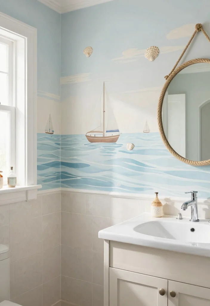 12 Bathroom Mural Ideas for a Bold Artistic Statement 6. Nautical Themes 0
