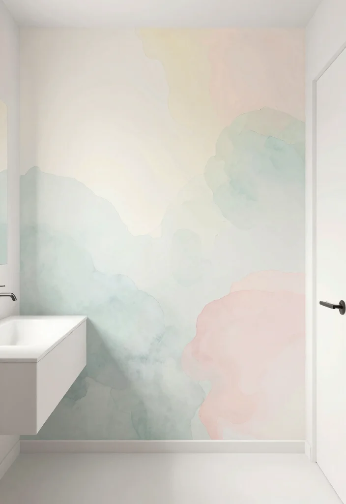 12 Bathroom Mural Ideas for a Bold Artistic Statement 9. Modern Minimalism 0