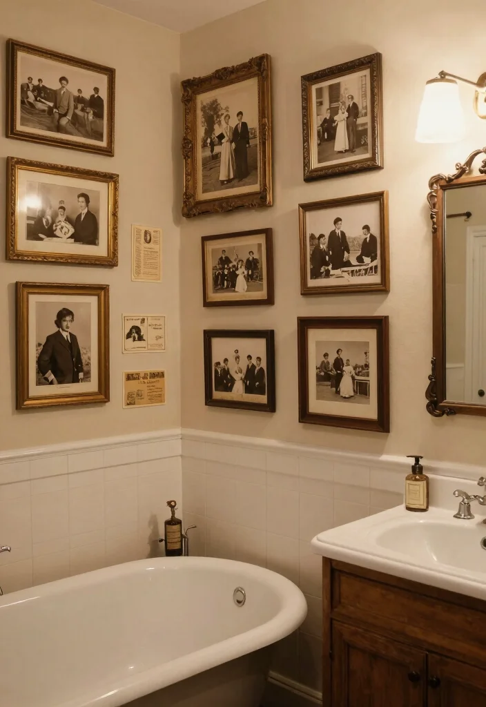 12 Bathroom Picture Ideas to Add Personality and Visual Interest 4. Vintage Flair with Antique Finds 0