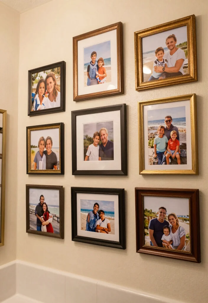 12 Bathroom Picture Ideas to Add Personality and Visual Interest 6. Family Memories with Personal Photos 0