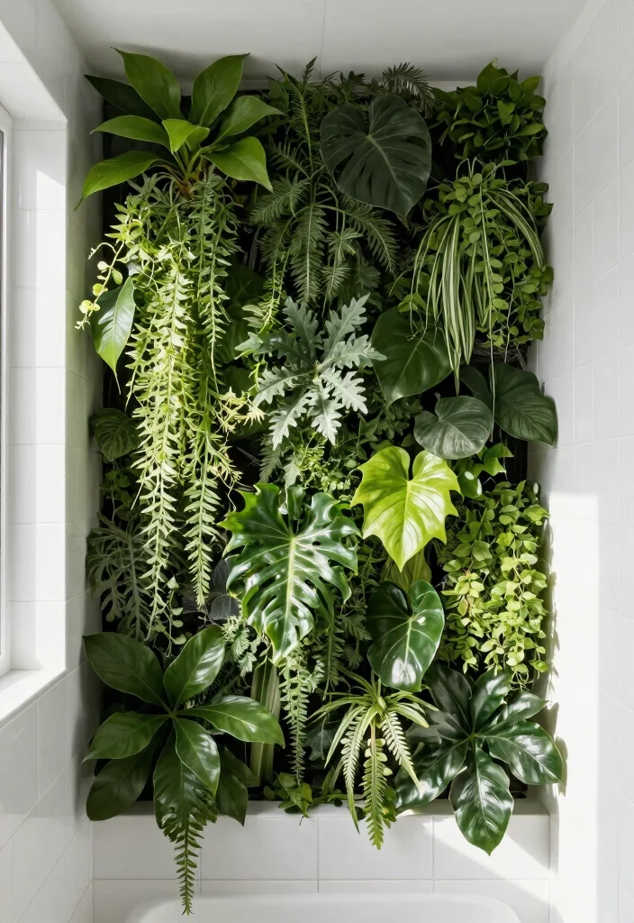 12 Bathroom Wall Storage Ideas to Keep Counters Clear 8. Vertical Garden Wall 0