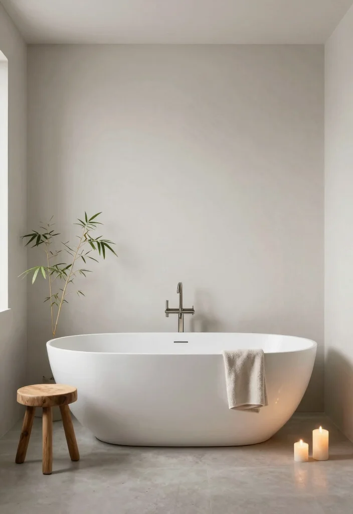 12 Bathroom with Bathtub Ideas for Comfort and Style 1. Minimalist Zen Retreat 0