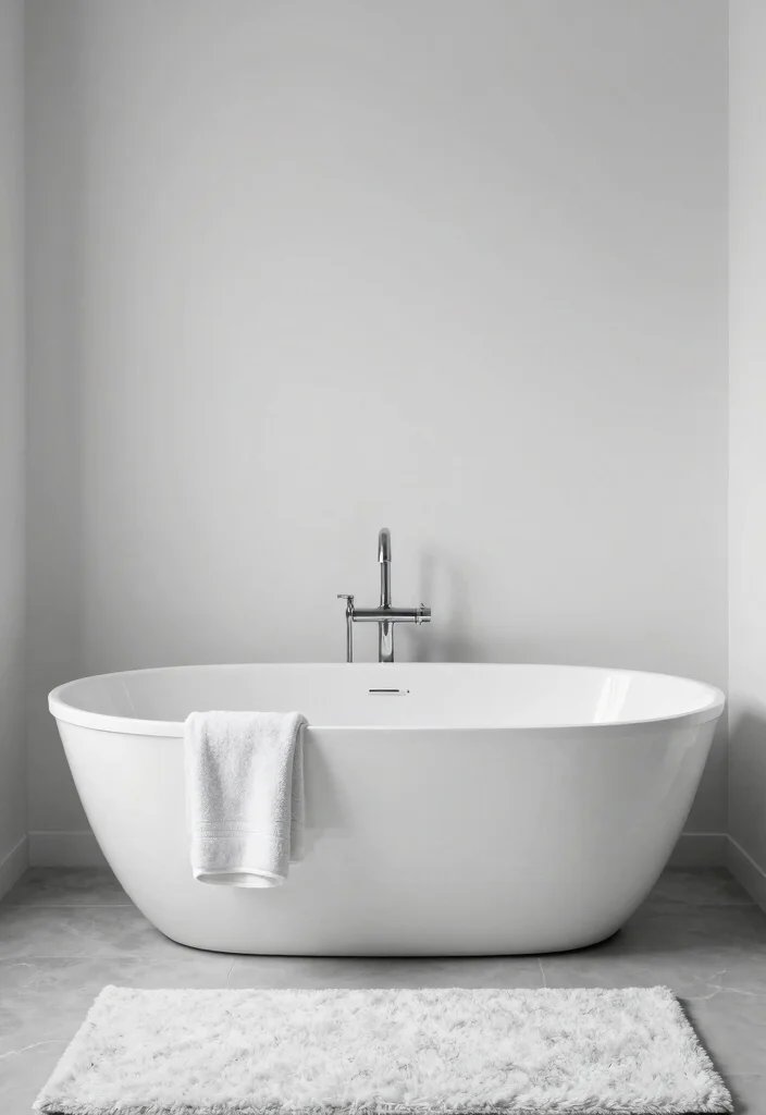 12 Bathroom with Bathtub Ideas for Comfort and Style 10. Monochromatic Elegance 0