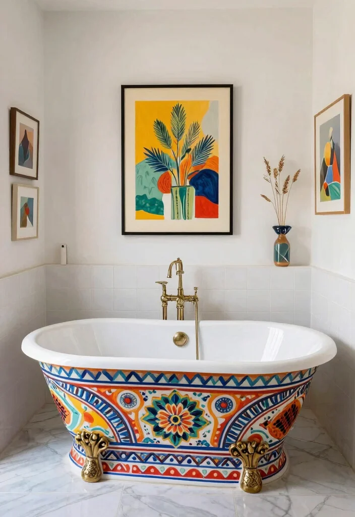 12 Bathroom with Bathtub Ideas for Comfort and Style 11. Artistic Tub Designs 0