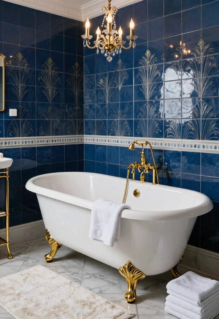 12 Bathroom with Bathtub Ideas for Comfort and Style 2. Vintage Glamour 0
