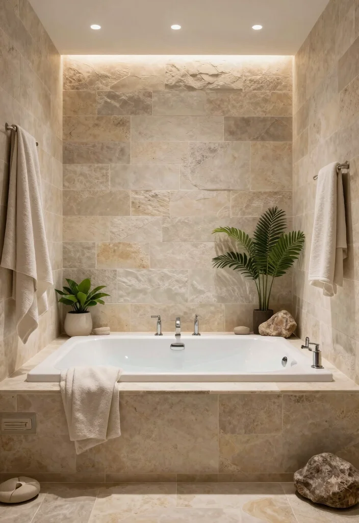 12 Bathroom with Bathtub Ideas for Comfort and Style 5. Luxurious Spa inspired Retreat 0