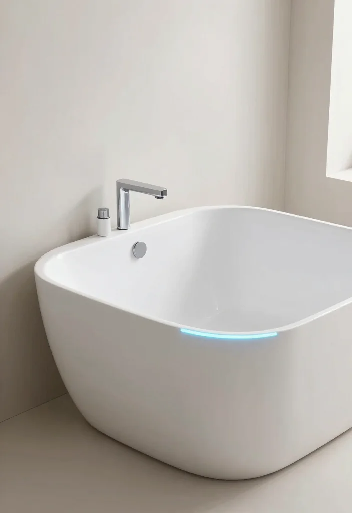 12 Bathroom with Bathtub Ideas for Comfort and Style 9. Futuristic Smart Bathroom 0