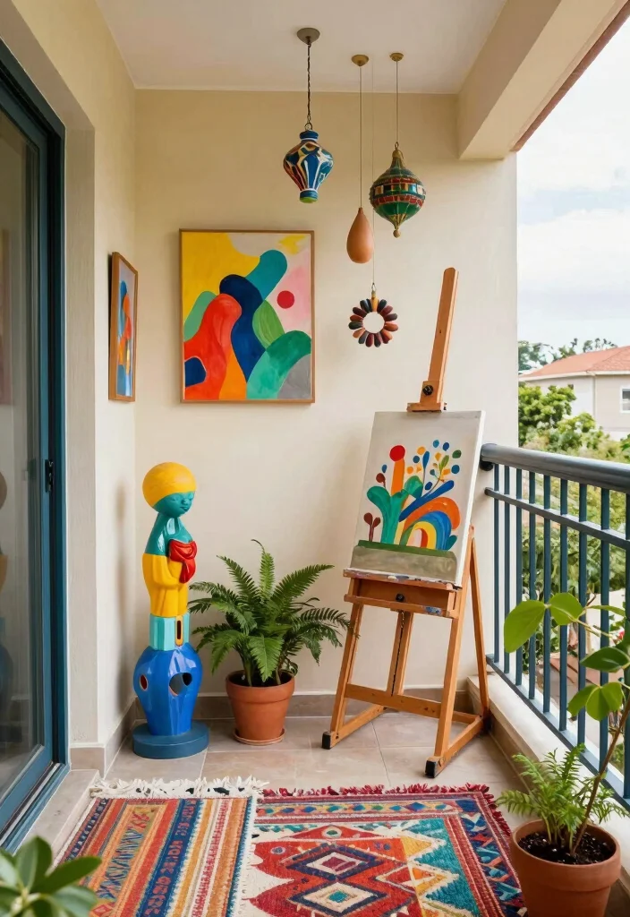 12 Bedroom Balcony Ideas for Light and Airy Living 7. Artistic Touch 0