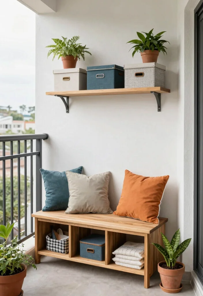 12 Bedroom Balcony Ideas for Light and Airy Living 8. Functional Storage Solutions 0