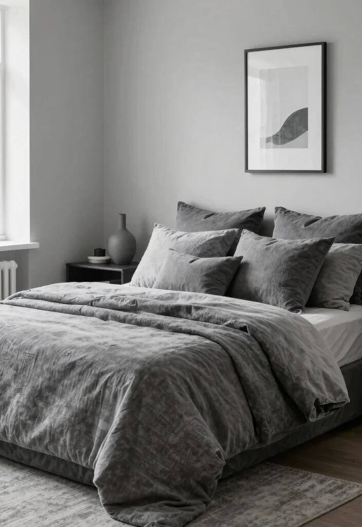 12 Bedroom Ideas for Big Rooms with Balanced Layouts 3. Monochrome Color Schemes 0