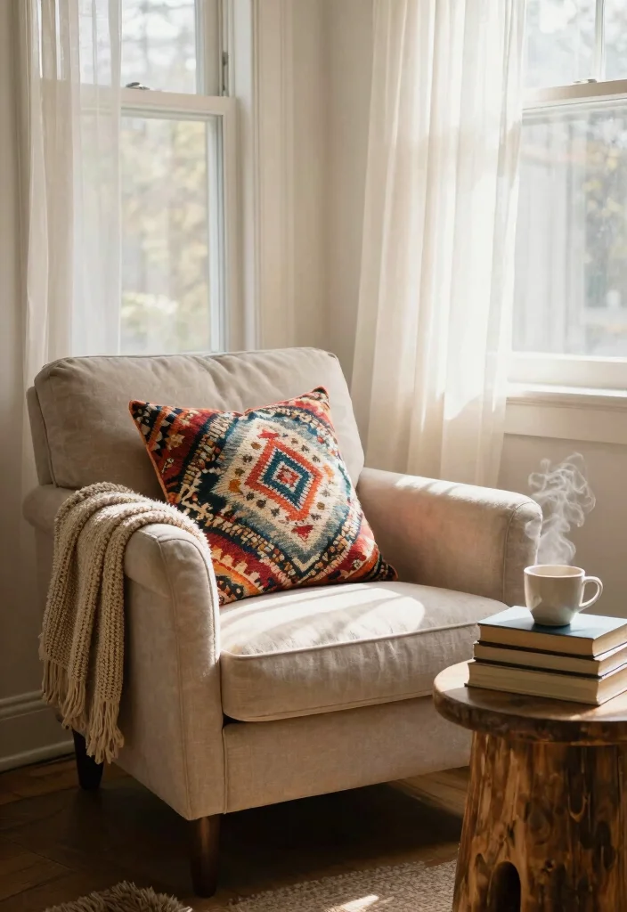 12 Bedroom Library Ideas for Cozy Reading Corners 2. Cozy Reading Nook with Armchair 0