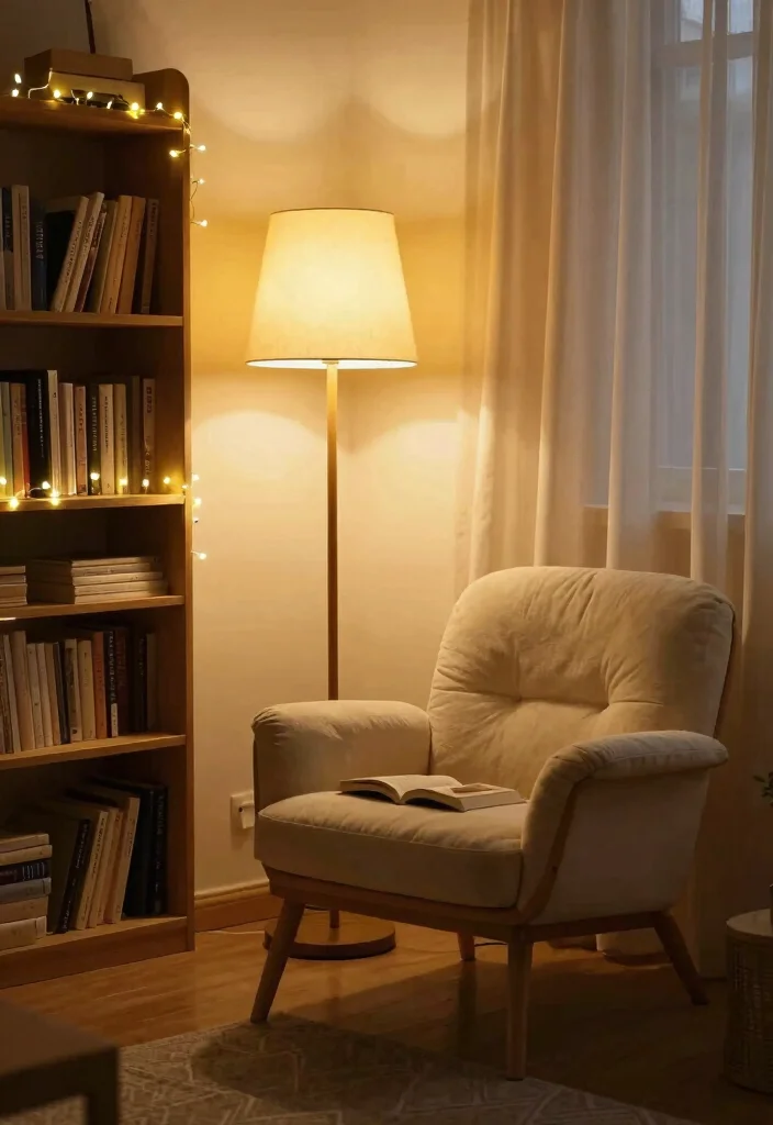 12 Bedroom Library Ideas for Cozy Reading Corners 7. Layered Lighting 0